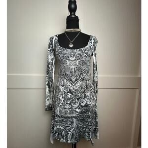 Y2K McBling Tattoo Fairy Studded Dress Ed Hardy Style Rayon Blend Size S